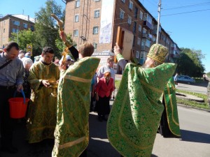освящение кроплением святой воды и иконой Преподобного